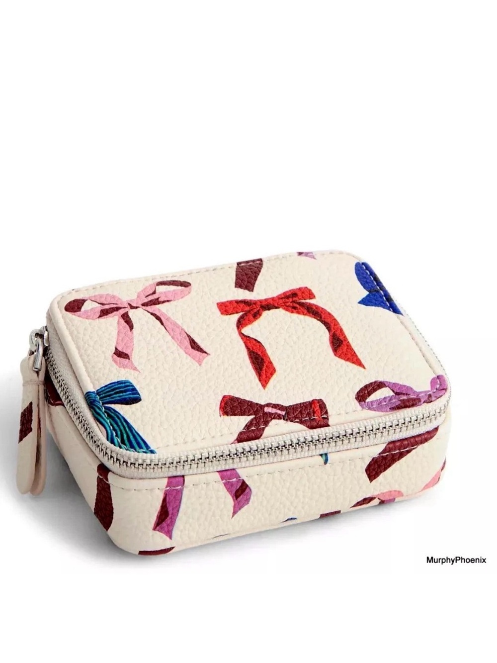 Vera Bradley Cream Jewelry Case - Rows of Hows print